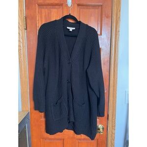 Woman Within Black Cardigan Sweater